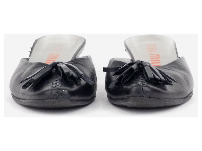 Miu Miu 2000s Kitten Heels Mule mit Quaste Schwarz - Ansicht 5