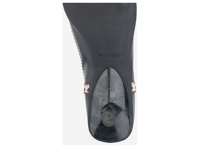 Escarpines Miu Miu SS99 con puntera de goma perforada y tacón kitten Negro - vista 10