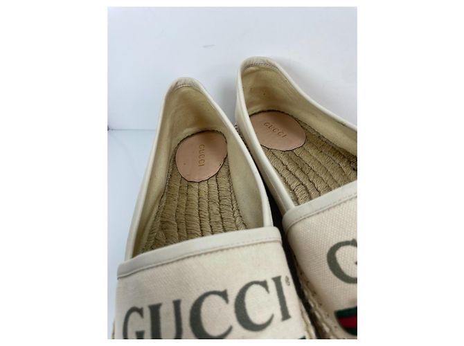 Espadrilles Gucci in tela beige con logo GG - vista 4