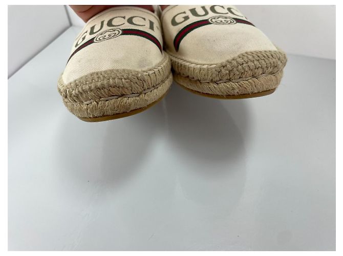 Espadrilles Gucci in tela beige con logo GG - vista 5