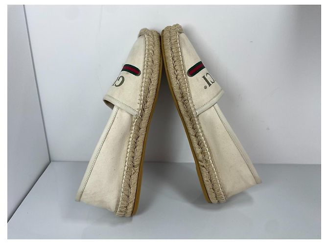 Espadrilles Gucci in tela beige con logo GG - vista 7