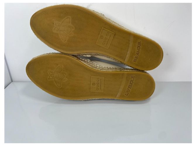 Espadrilles Gucci in tela beige con logo GG - vista 8
