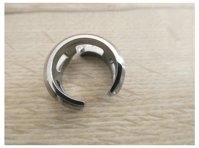 Anello Hermès in acciaio argentato spazzolato da uomo misura 60 Argento - vista 3