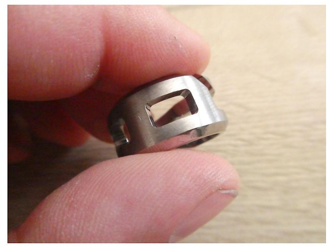 Anello Hermès in acciaio argentato spazzolato da uomo misura 60 Argento - vista 4
