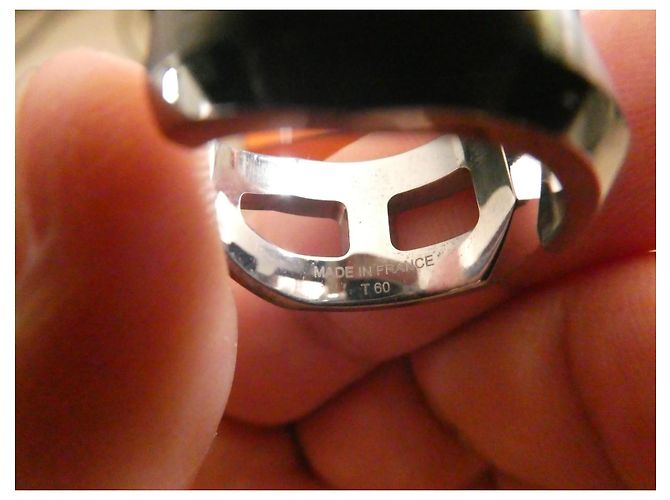 Anello Hermès in acciaio argentato spazzolato da uomo misura 60 Argento - vista 7