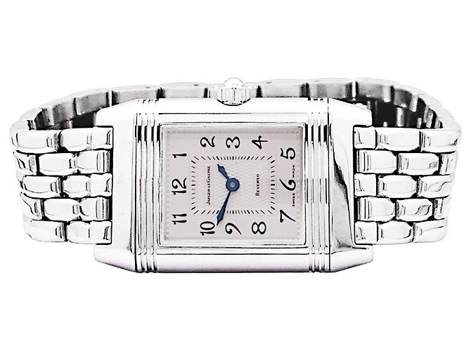 Montre Jaeger Lecoultre, "Reverso", acier et diamants. - vue 5