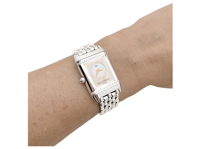 Montre Jaeger Lecoultre, "Reverso", acier et diamants. - vue 7