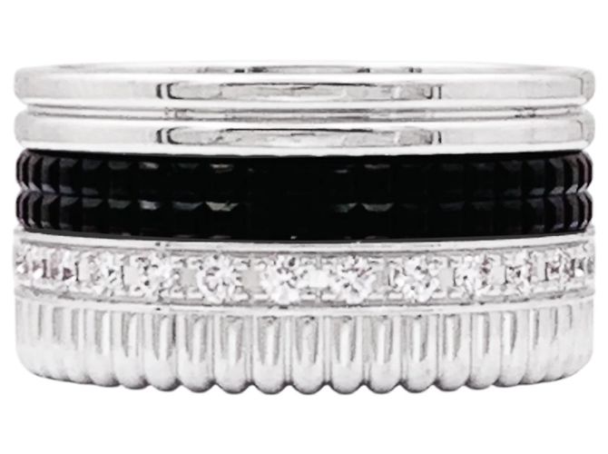 Anello Boucheron, "Quatre Black Edition Large", bianco, PVD e diamanti. - vista 3