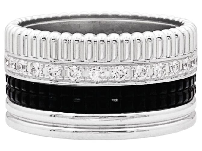 Anello Boucheron, "Quatre Black Edition Large", bianco, PVD e diamanti. - vista 4