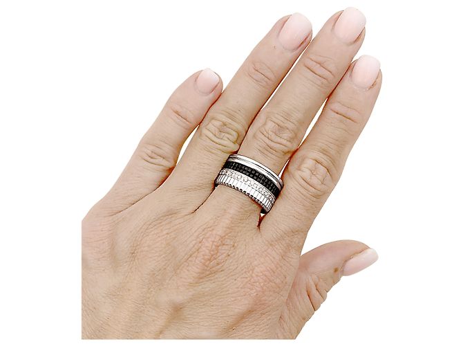 Anello Boucheron, "Quatre Black Edition Large", bianco, PVD e diamanti. - vista 6