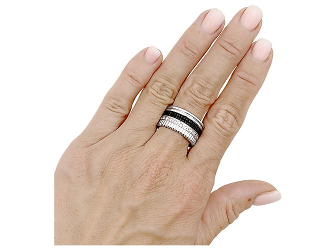 Anello Boucheron, "Quatre Black Edition Large", bianco, PVD e diamanti. - vista 7