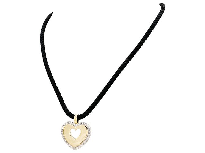 Pendente Poiray "Coeur Secret" in oro bicolore e diamanti. - vista 2