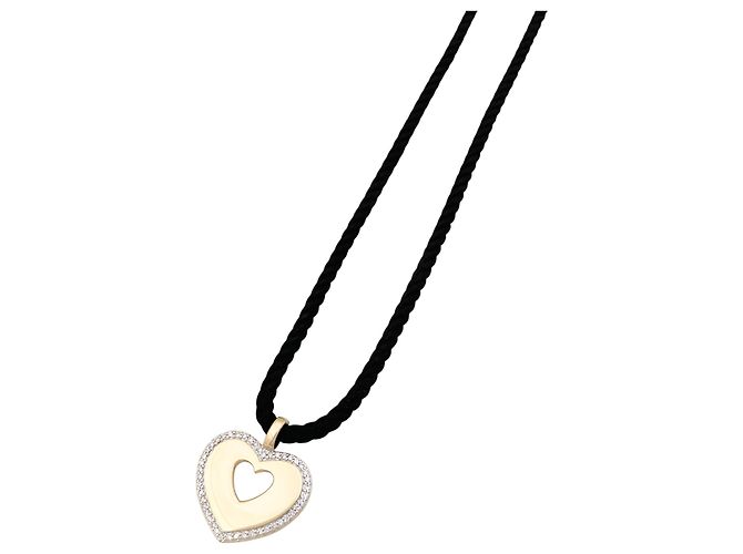 Pendente Poiray "Coeur Secret" in oro bicolore e diamanti. - vista 3
