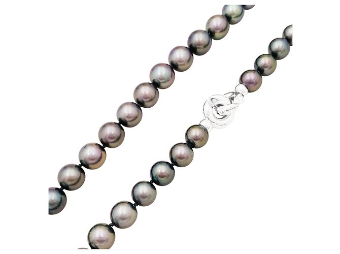 Autre Marque Collar 42 perlas de Tahití, cierre de oro blanco. - vista 2
