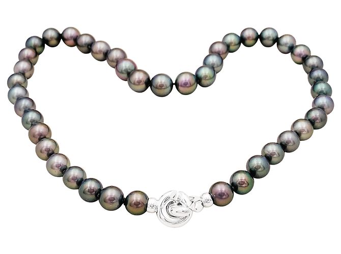 Autre Marque Collar 42 perlas de Tahití, cierre de oro blanco. - vista 4