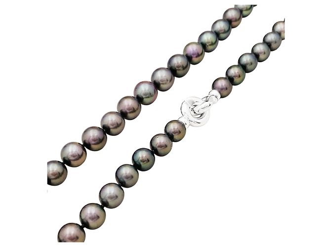 Autre Marque Collar 42 perlas de Tahití, cierre de oro blanco. - vista 5