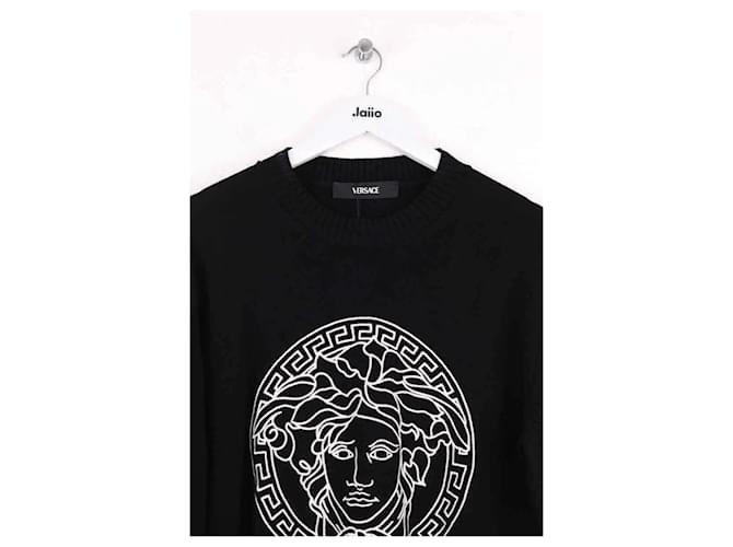 Versace Herrenpullover aus Baumwolle Schwarz XL - Ansicht 2