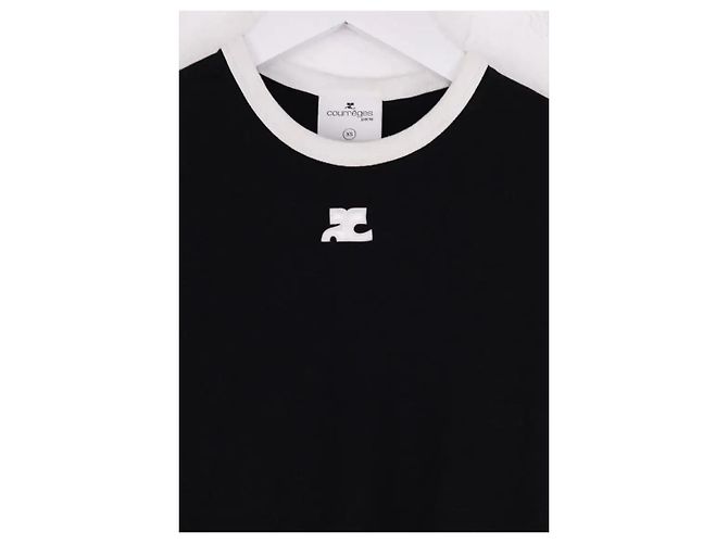 Courreges T-Shirt aus Baumwolle Schwarz - Ansicht 2