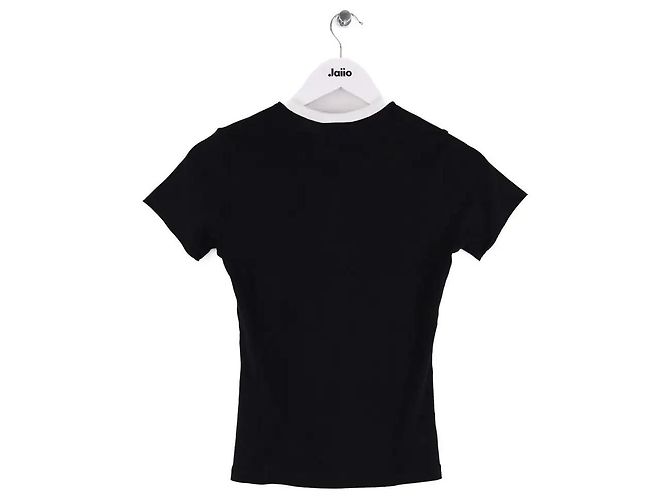 Courreges T-Shirt aus Baumwolle Schwarz - Ansicht 3