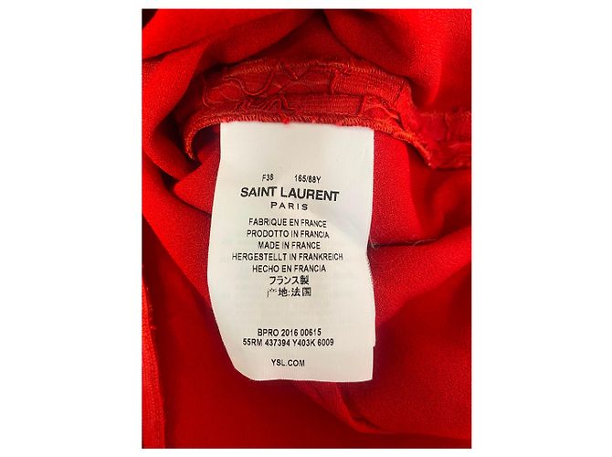 Mini abito in pizzo rosso Saint Laurent - vista 5