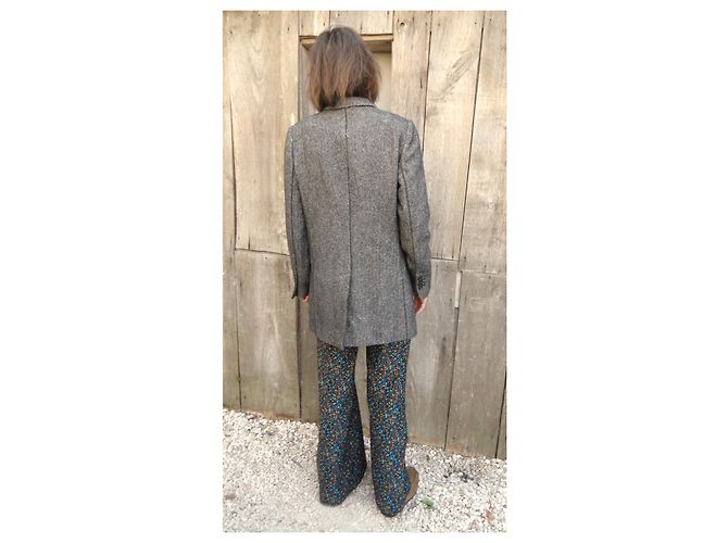 Abrigo de lana con espiga de doble botonadura Dolce & Gabbana Negro Gris - vista 2