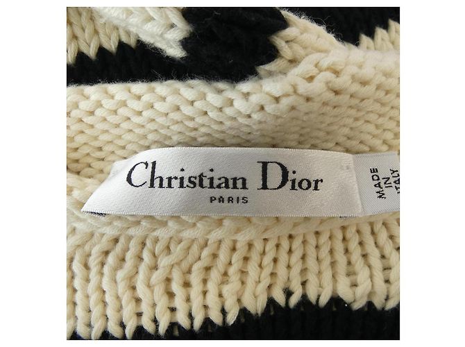 Christian Dior 054S22AM714 Punto de mezcla de cachemira Negro Beige - vista 4