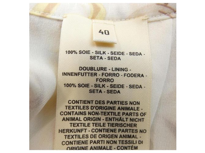 Hermès Falda de seda Twill Rêne Hermes Blanco - vista 3