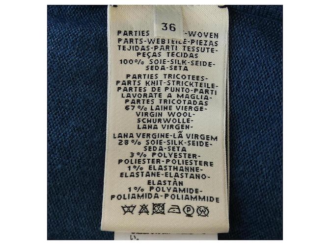 Hermès Vestido de twill Hermes Azul Naranja - vista 3