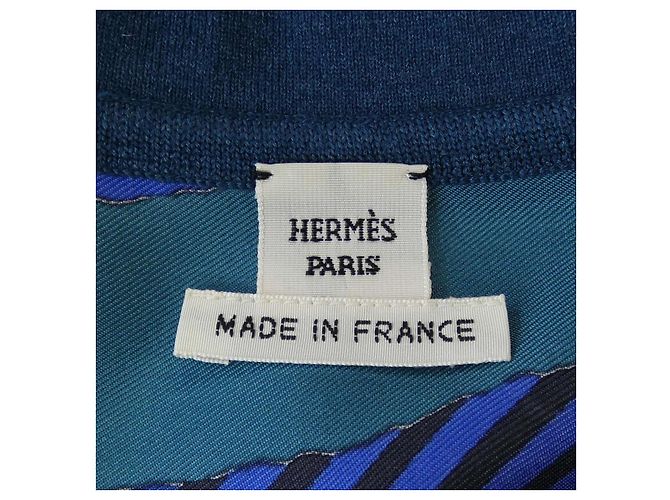 Hermès Vestido de twill Hermes Azul Naranja - vista 4