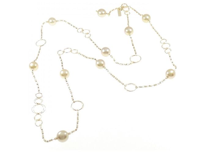 Collana Tasaki Perla del Mare del Sud Bianca Au750 D'oro - vista 5