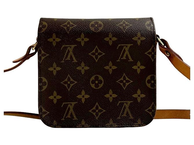 Borsa a tracolla Louis Vuitton Cartouchiere Monogram Marrone - vista 4