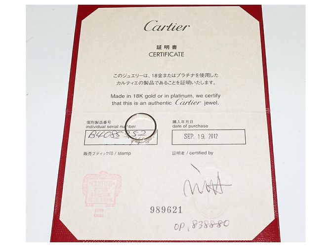Cartier Love Ring Pt950 Ringgröße 52 Silber - Ansicht 3