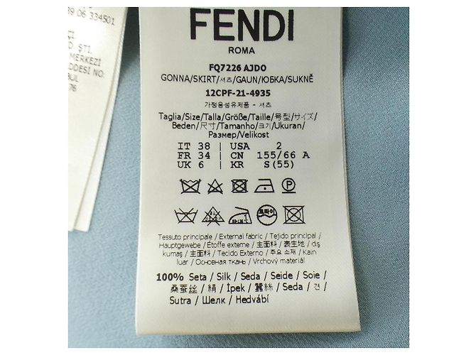 Falda de seda Fendi Azul - vista 3