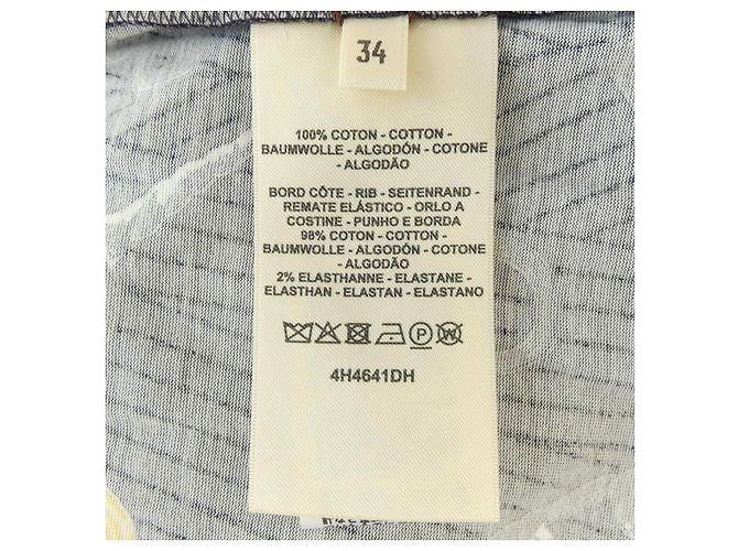 Hermès Camiseta de algodão Hermes 34 Azul Amarelo - vista 3