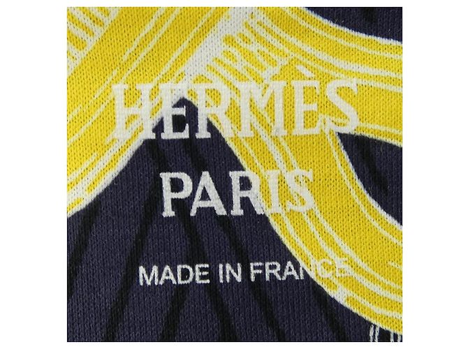 Hermès Camiseta de algodão Hermes 34 Azul Amarelo - vista 4