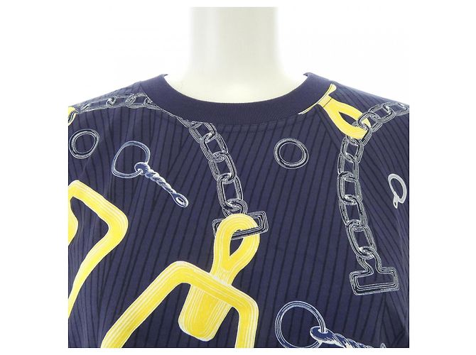 Hermès Camiseta de algodão Hermes 34 Azul Amarelo - vista 5