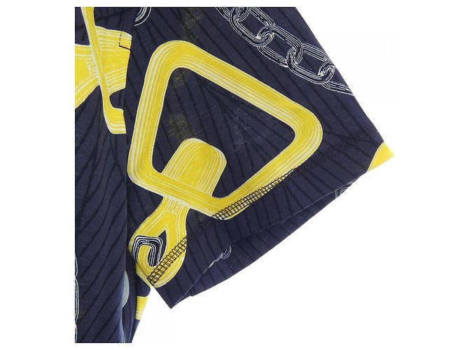 Hermès Camiseta de algodão Hermes 34 Azul Amarelo - vista 6