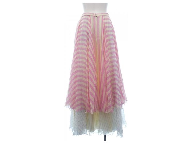 Falda de seda Louis Vuitton Rosa Blanco Azul - vista 2