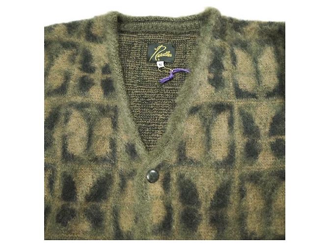 Autre Marque Cárdigan de mohair Needles Verde Verde oliva - vista 5