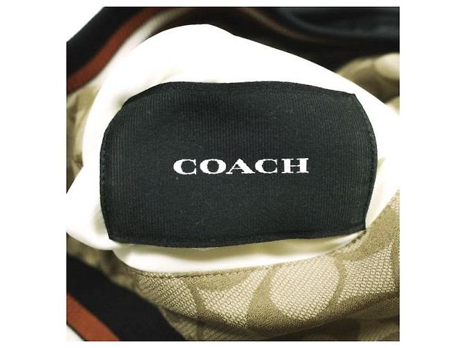 Chaqueta Souvenir reversible Coach de satén Negro Blanco - vista 13