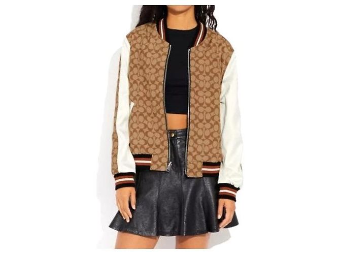 Chaqueta Souvenir reversible Coach de satén Negro Blanco - vista 6