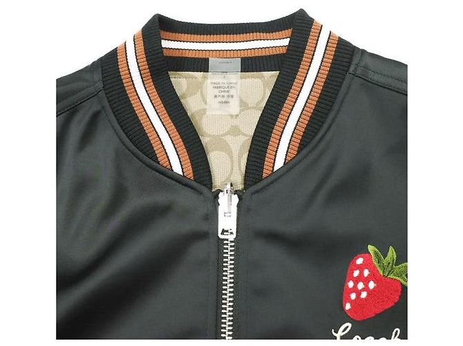 Chaqueta Souvenir reversible Coach de satén Negro Blanco - vista 7