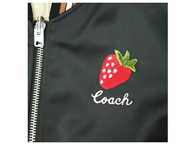 Chaqueta Souvenir reversible Coach de satén Negro Blanco - vista 8