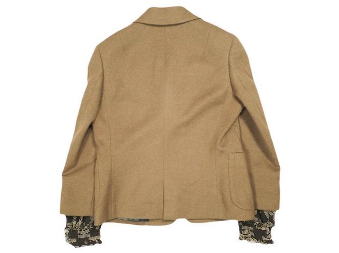 Autre Marque Giacca con inserti in lana e cashmere kolor Marrone Cammello - vista 2