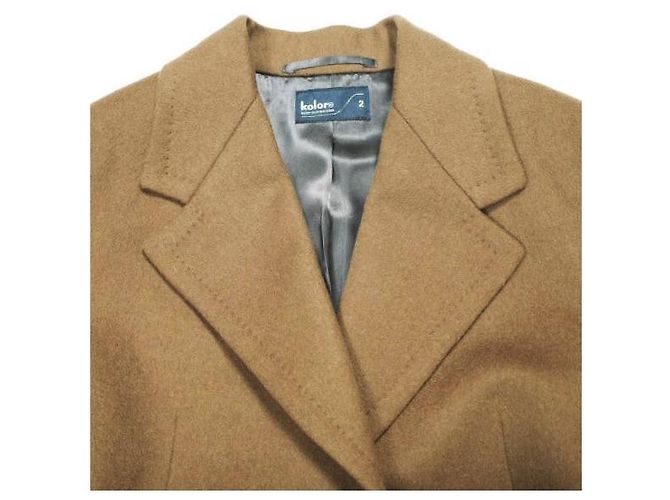 Autre Marque Giacca con inserti in lana e cashmere kolor Marrone Cammello - vista 4