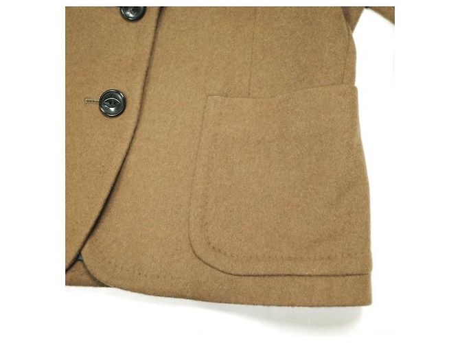 Autre Marque Giacca con inserti in lana e cashmere kolor Marrone Cammello - vista 6