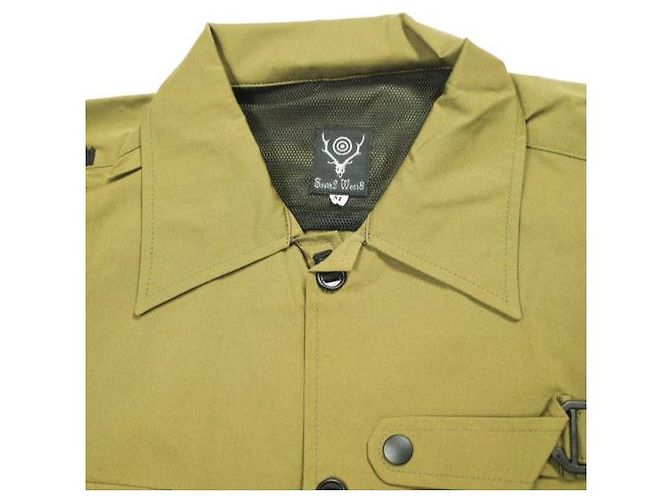 Autre Marque South2 West8 Tenkara Trout Hemd aus Stretch-Polyester-Twill Grün - Ansicht 4