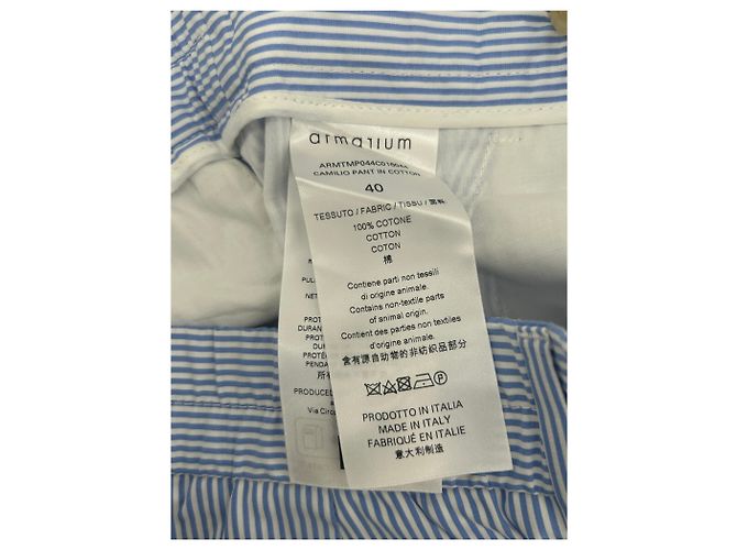 Autre Marque Pantaloncini ARMARIUM in cotone blu a righe - vista 4