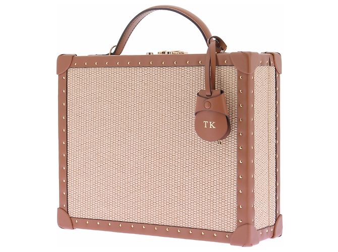 Autre Marque Clutch in rafia AERIN X TANNER KROLLE beige - vista 2
