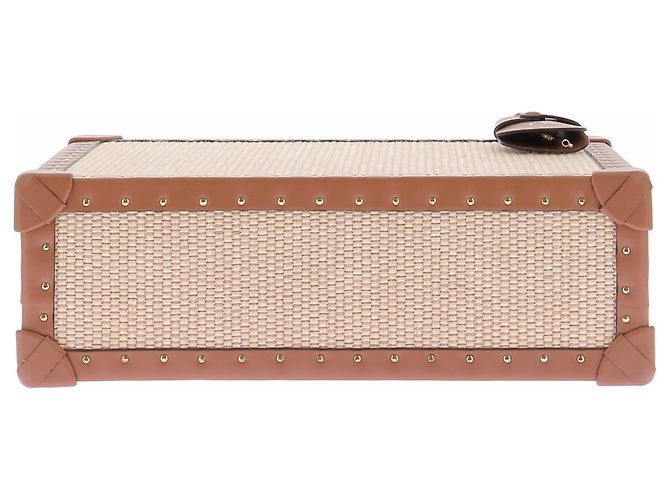 Autre Marque Clutch in rafia AERIN X TANNER KROLLE beige - vista 6
